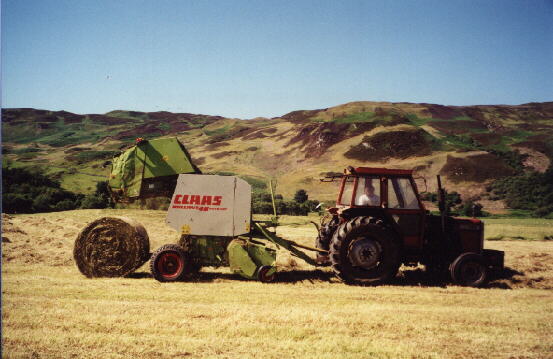 The silage being baled