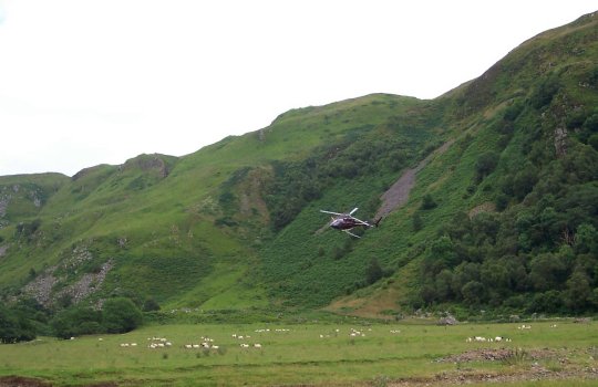 July 05, The Helicopter with Lagandarroch Hill in the background